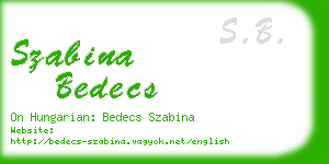 szabina bedecs business card